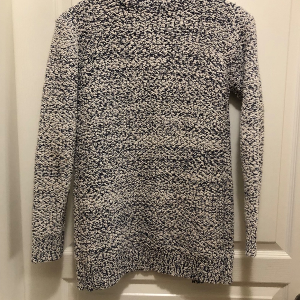 Women’s Small boucle cardigan open style cream and navy long sleeve - Picture 3 of 3